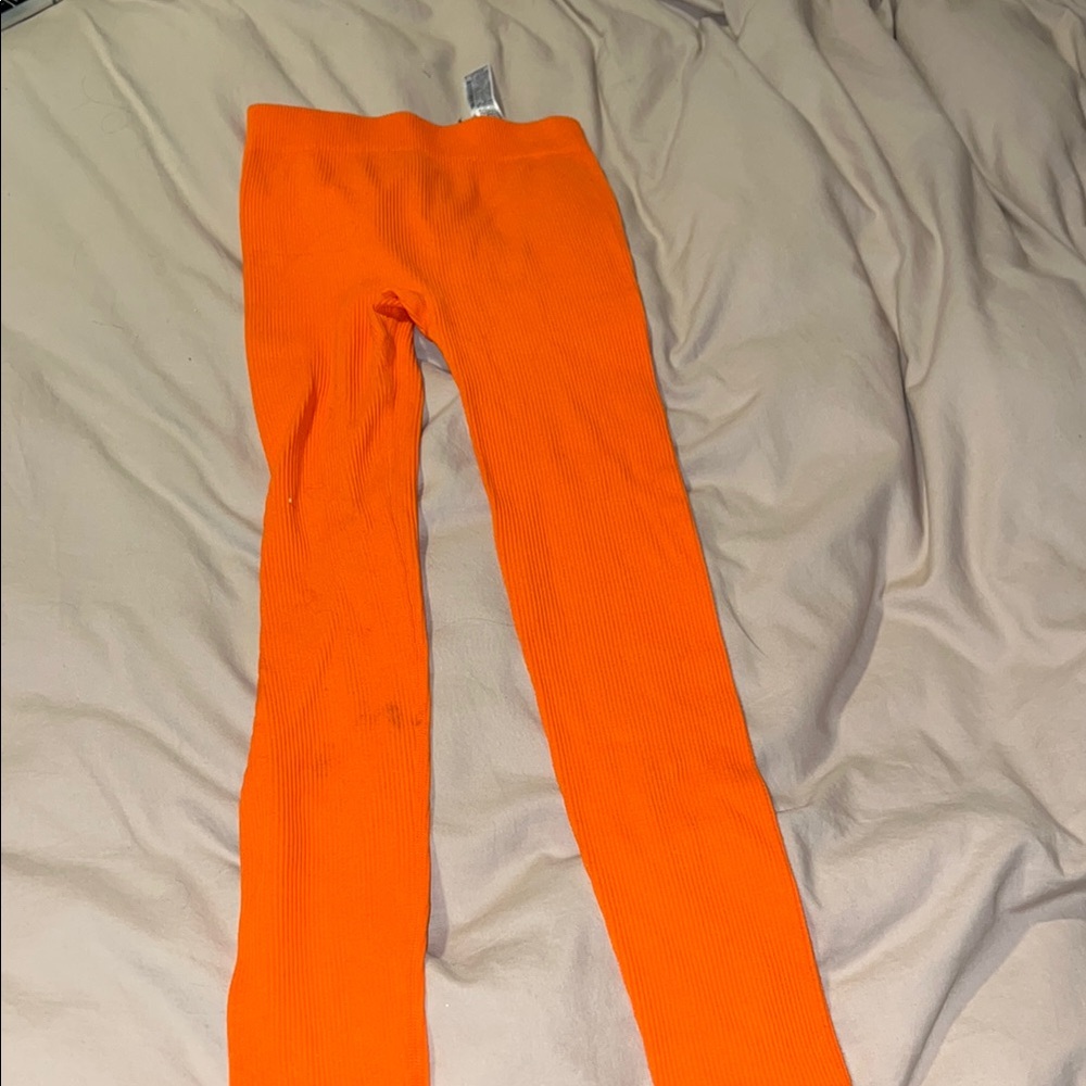 Zara Orange Leggings Slim Fit